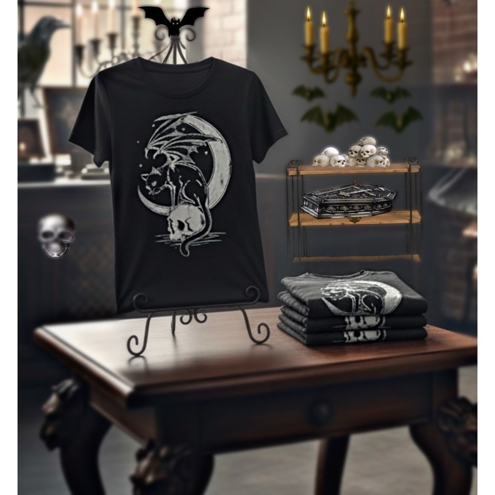 TORRID Nightfall Skull Cat Graphic Oversized Heritage Tee NWT Size 1X - Picture 4 of 11